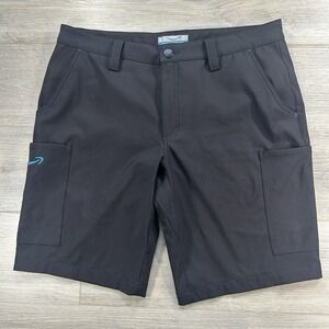 Luly Yang Amazon Shorts Mens Large 34-37 Black Cargo Performance Uniform Stretch